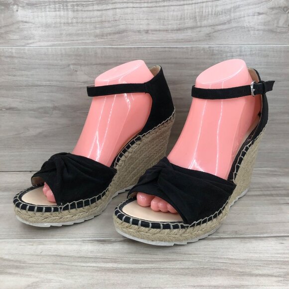 Marc Fisher Wedge Sandals Women's 9.5 Karli Espadrille Buckle Shoes - Picture 1 of 11